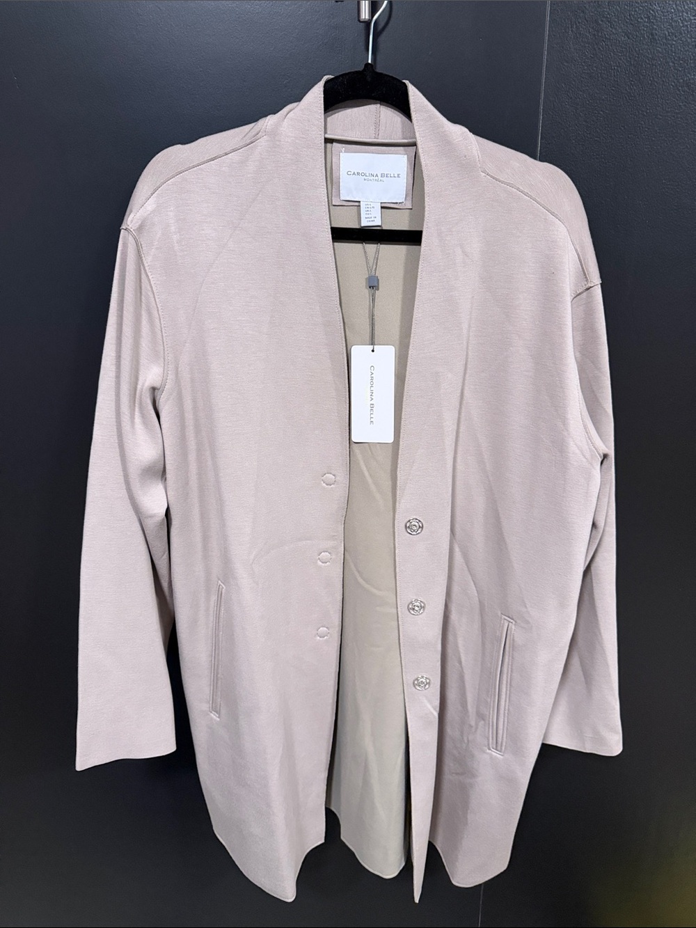Carolina Belle Women's Beige Open-Front Blazer